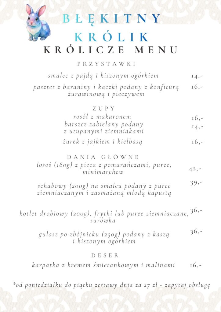 Menu Błękitny Królik - strona 2 z 3